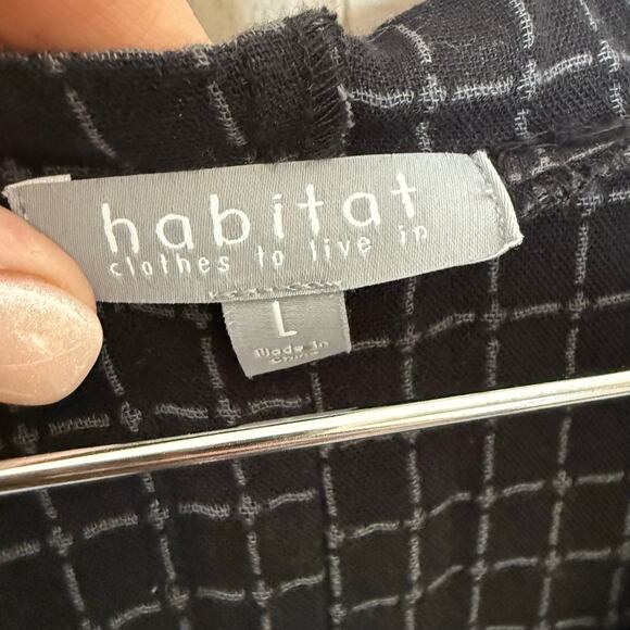 HABITAT Women's L Double Face Windowpane Relaxed Jacket Artsy Lagenlook Gray Blk - Picture 9 of 16